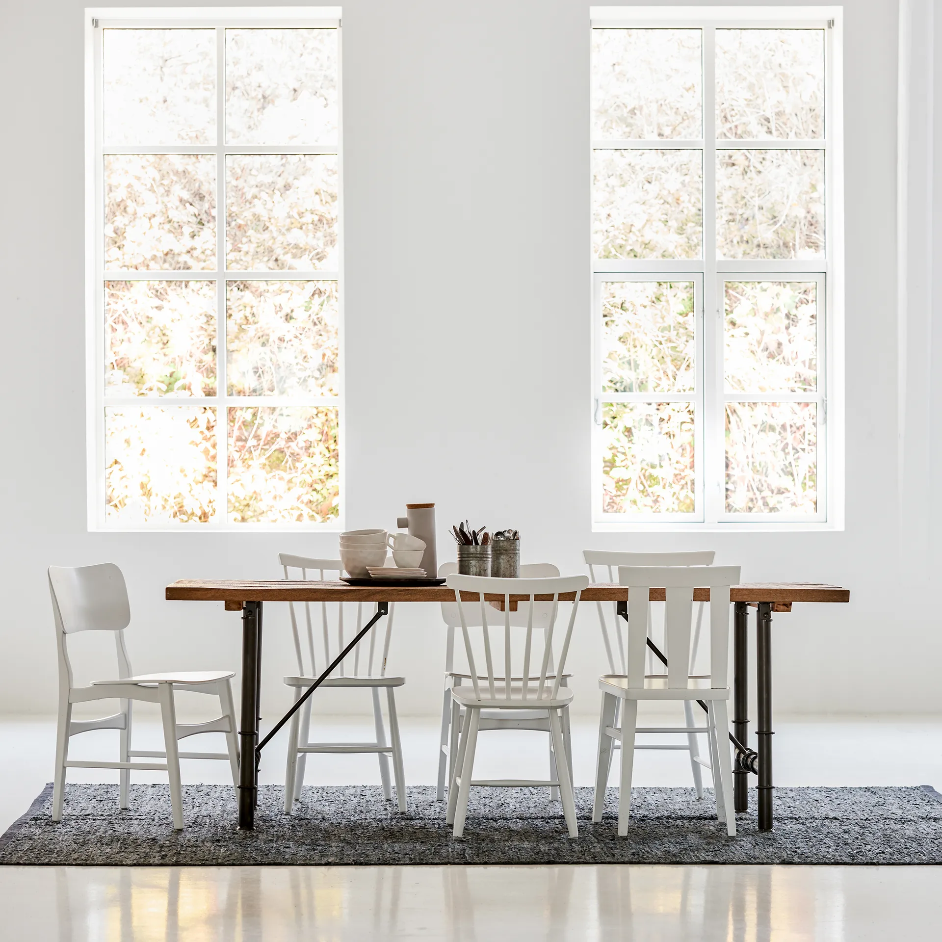 Leather gulvteppe 200x300 cm, dark grey (mørkegrå) Rug Solid