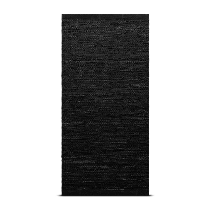 Leather gulvteppe 60x90 cm - black (svart) - Rug Solid