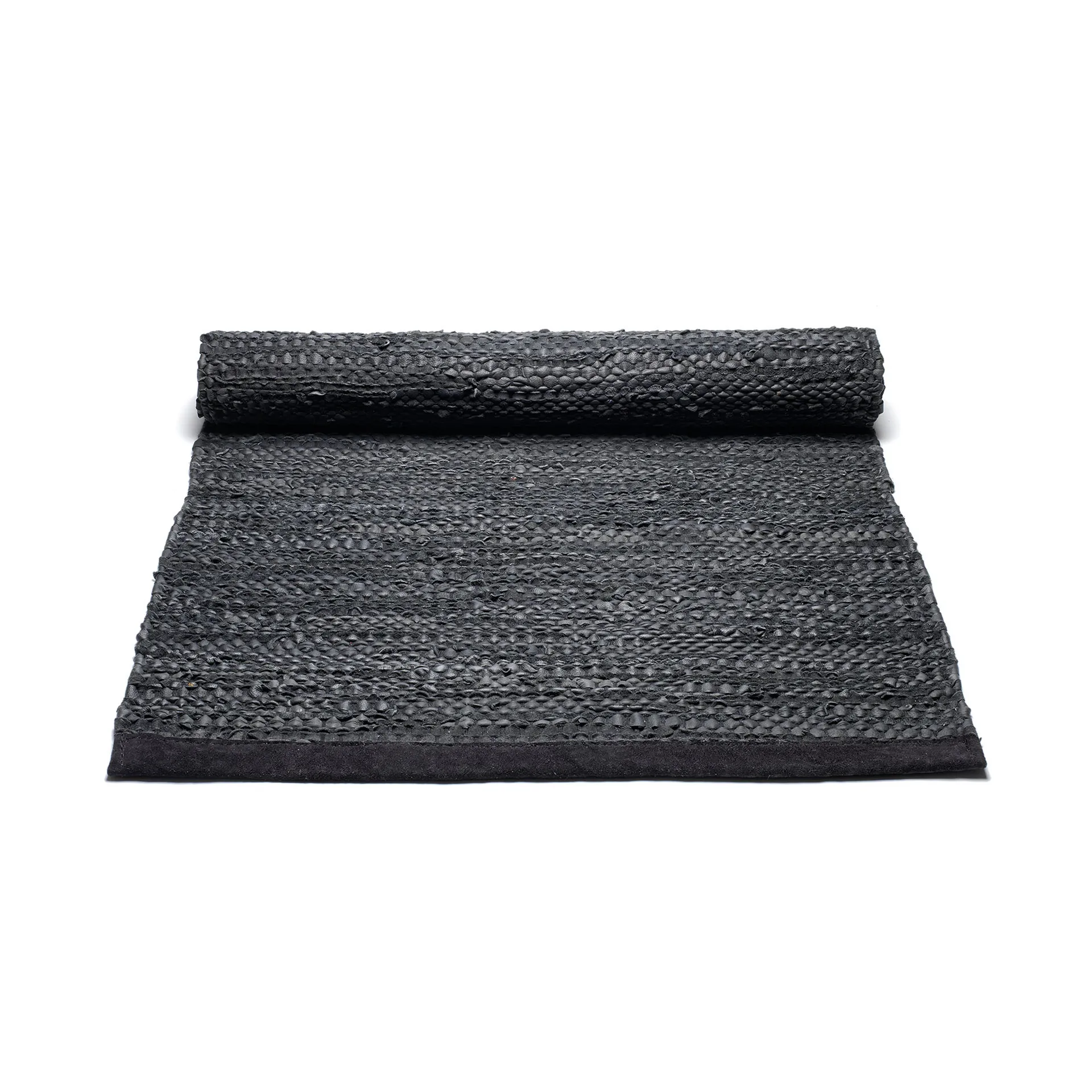 Leather gulvteppe 60x90 cm, black (svart) Rug Solid