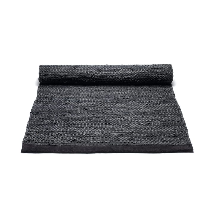 Leather gulvteppe 60x90 cm, black (svart) Rug Solid