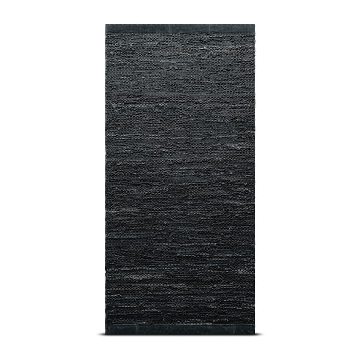 Leather gulvteppe 60x90 cm - dark grey (mørkegrå) - Rug Solid