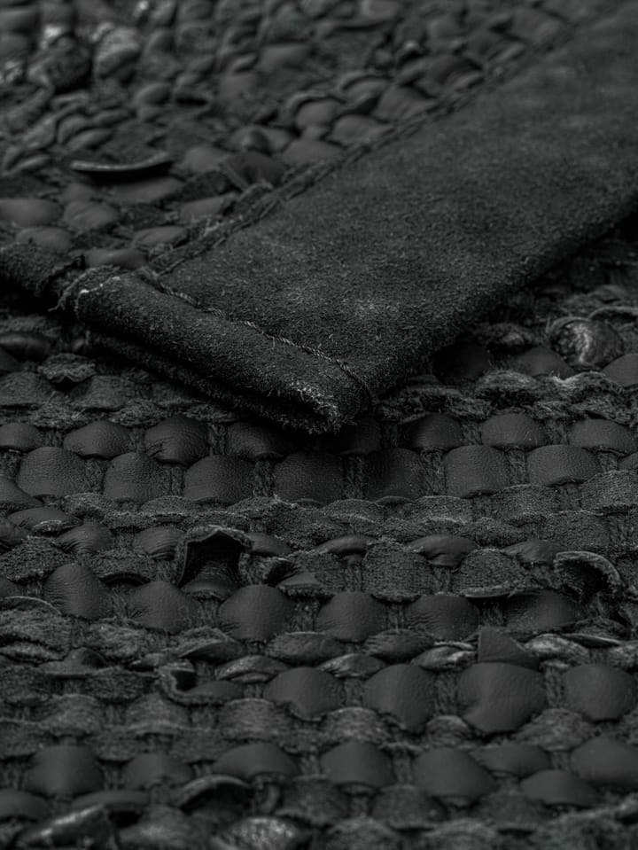 Leather gulvteppe 65x135 cm - dark grey (mørkegrå) - Rug Solid