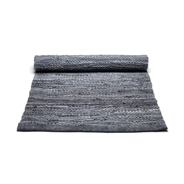 Leather gulvteppe 65x135 cm - dark grey (mørkegrå) - Rug Solid