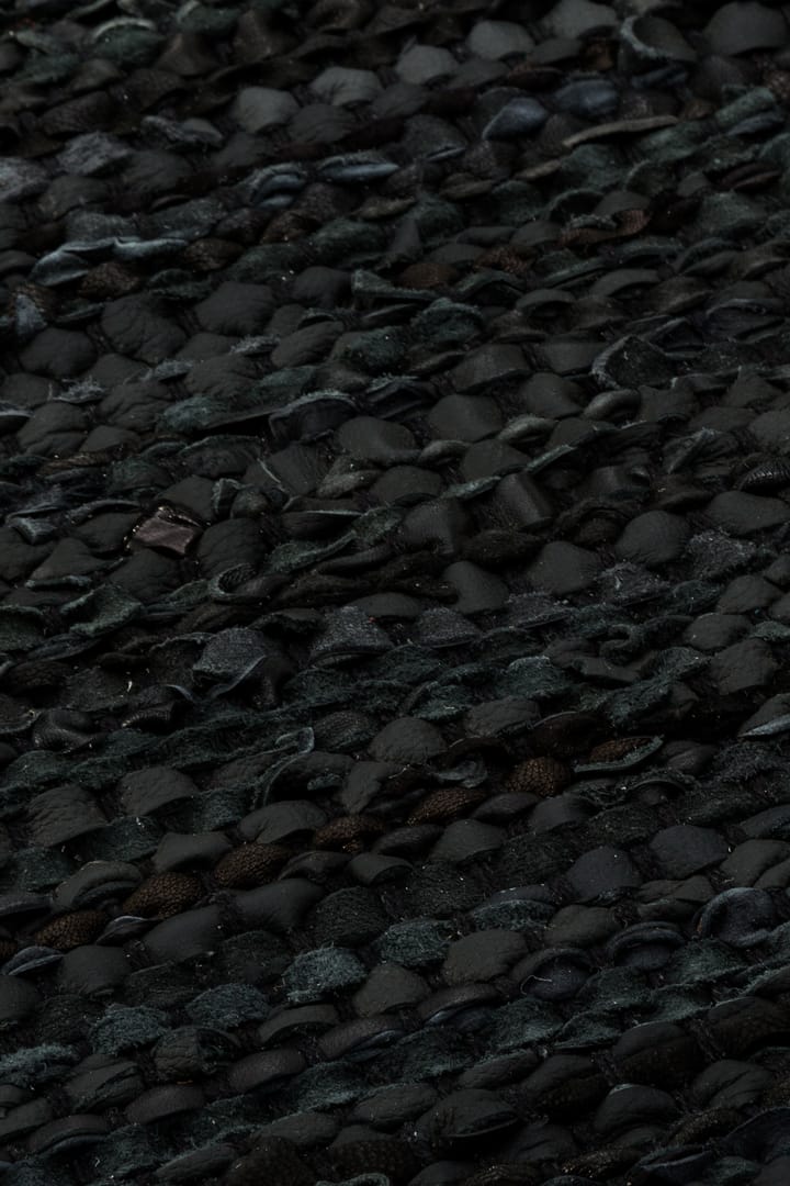 Leather gulvteppe 75x200 cm - black (svart) - Rug Solid