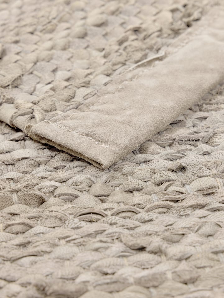 Leather gulvteppe 75x300 cm, beige Rug Solid
