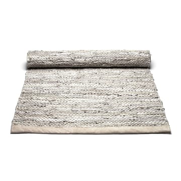 Leather gulvteppe 75x300 cm - beige - Rug Solid