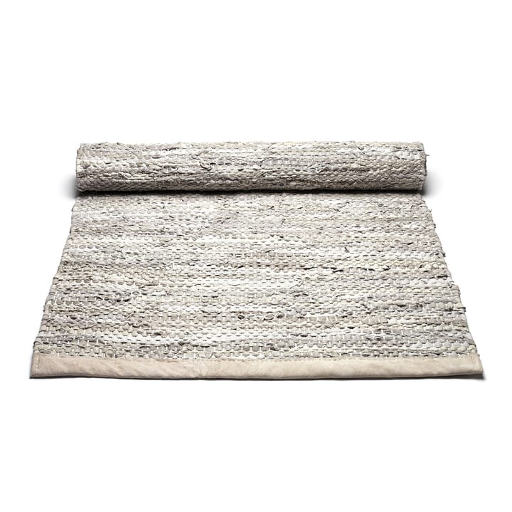 Leather gulvteppe 75x300 cm, beige Rug Solid