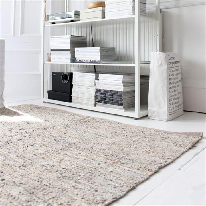 Leather gulvteppe 75x300 cm, beige Rug Solid