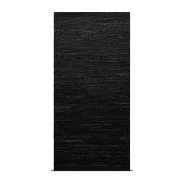 Leather gulvteppe 75x300 cm - black (svart) - Rug Solid