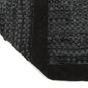 Leather gulvteppe 75x300 cm - black (svart) - Rug Solid