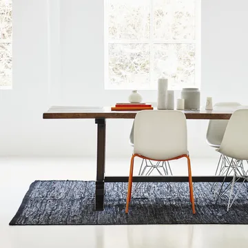 Leather gulvteppe 75x300 cm - black (svart) - Rug Solid