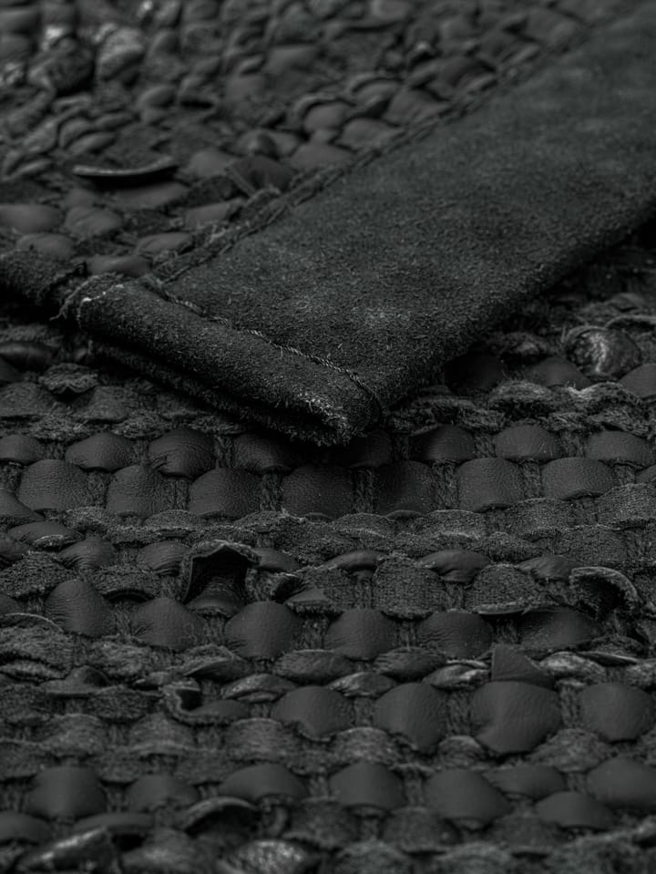 Leather gulvteppe 75x300 cm - dark grey (mørkegrå) - Rug Solid