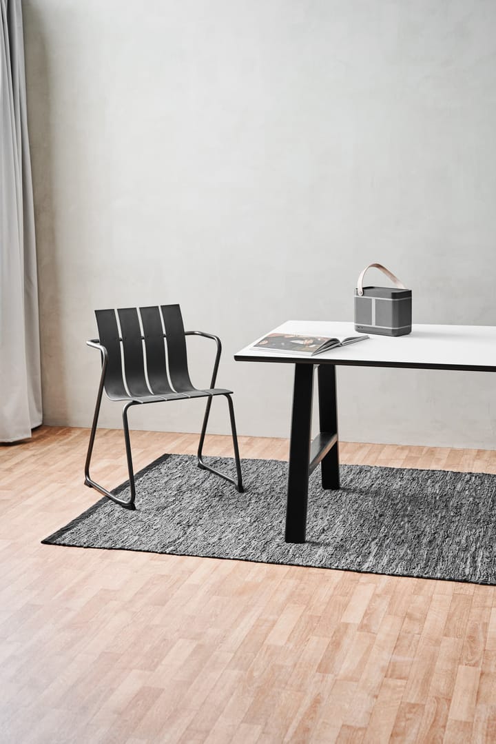Leather gulvteppe 75x300 cm, dark grey (mørkegrå) Rug Solid