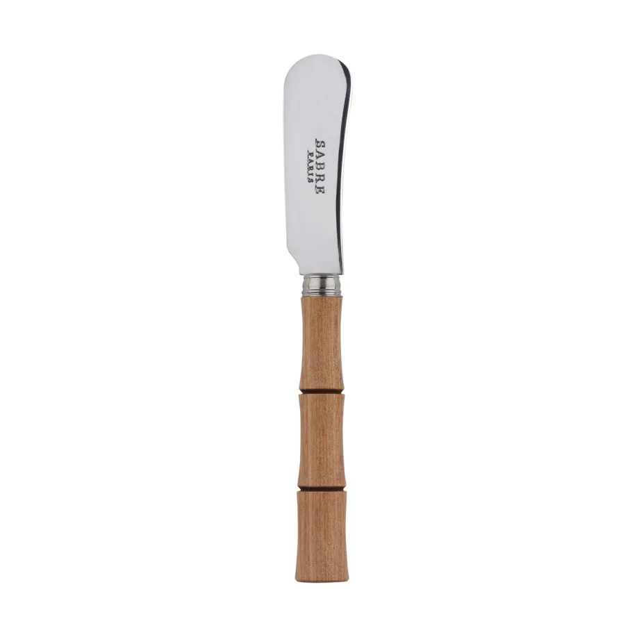 Bamboo shape smørkniv 14 cm, Light wood laminert SABRE Paris