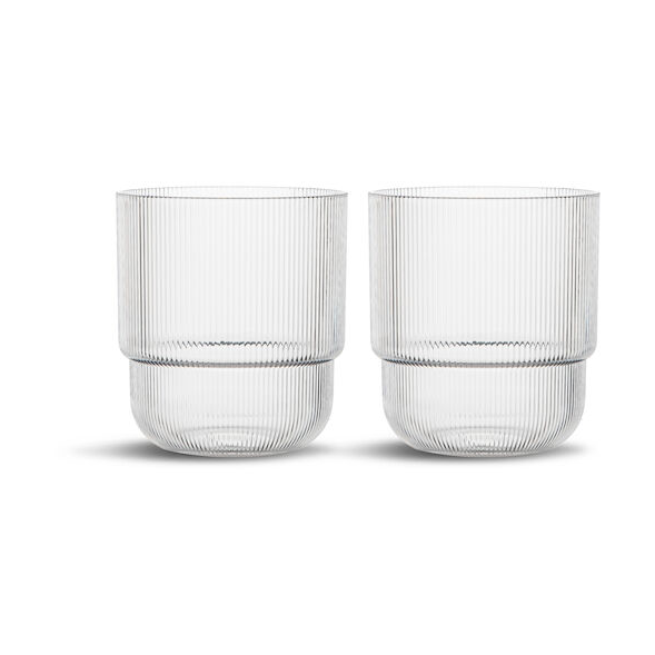 Sagaform Billi vannglass 40 cl 2-pack | Skandinavisk Design | Vannglass | Gjennomsiktig