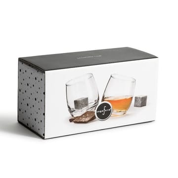 Club whiskyglass og drinksteiner gavesett - 2 glass + 2 steiner - Sagaform