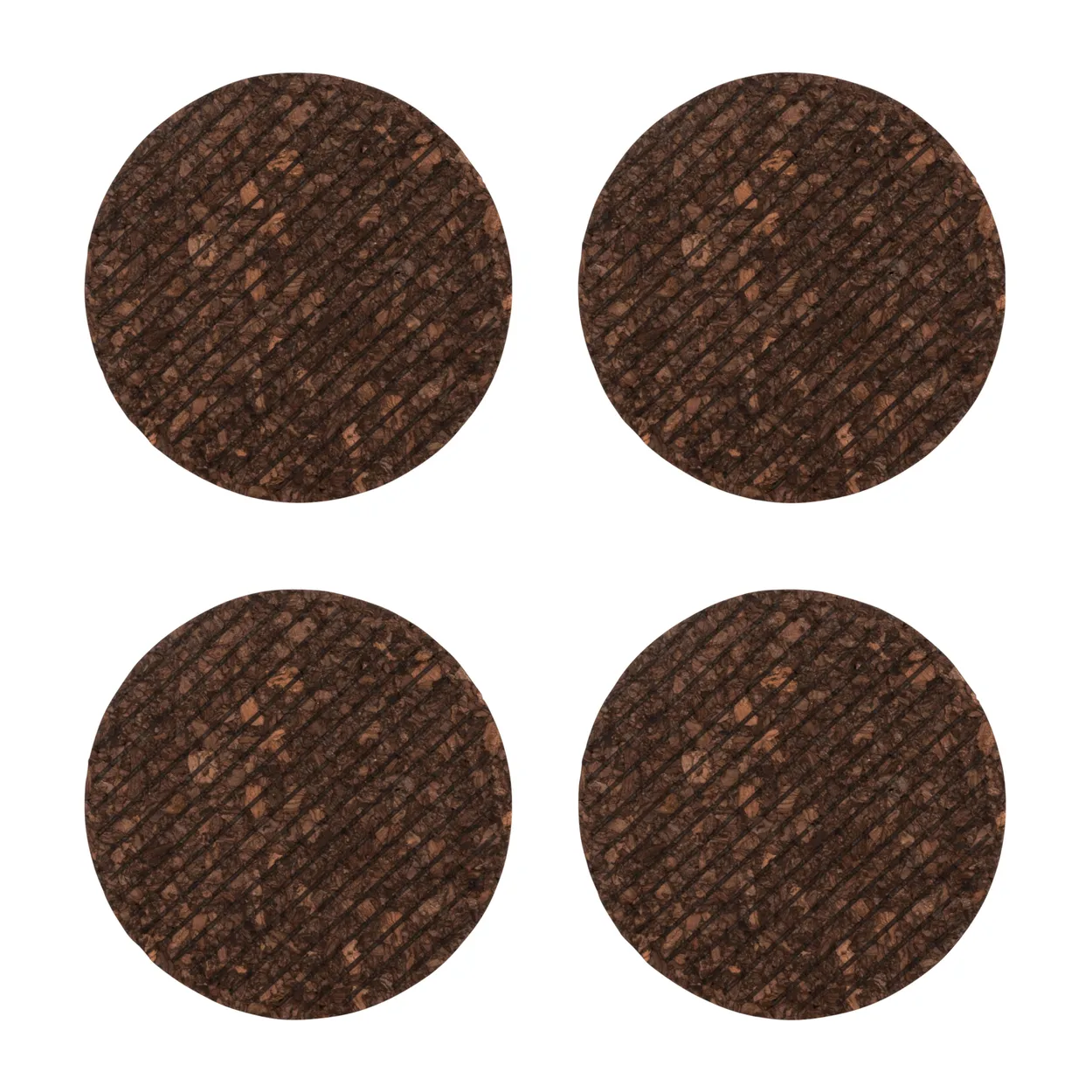 Sagaform Dante glasunderlägg i kork 4-pack Brun | Skandinavisk Design | Glassbrikker | Brun