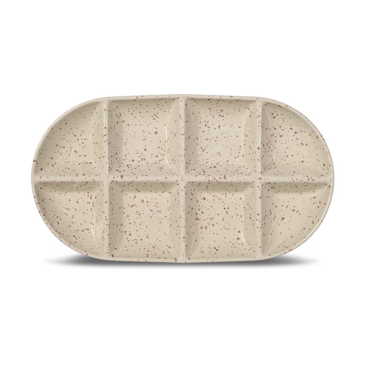 Ditte serveringsfat stor 20x36 cm, Beige-vinrød Sagaform