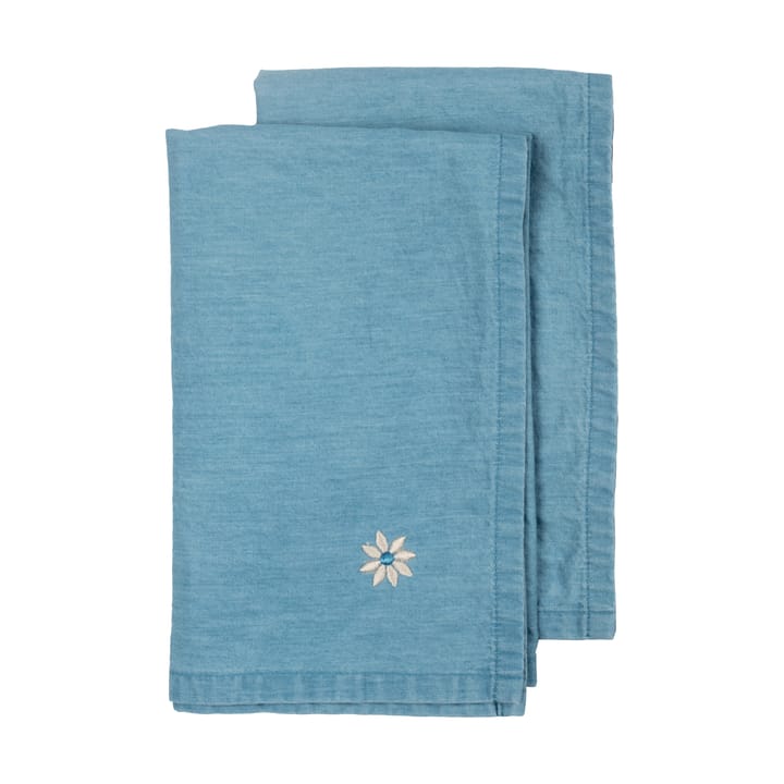 Eden denim tøyserviett 45x45 cm 2-pk - Blå - Sagaform