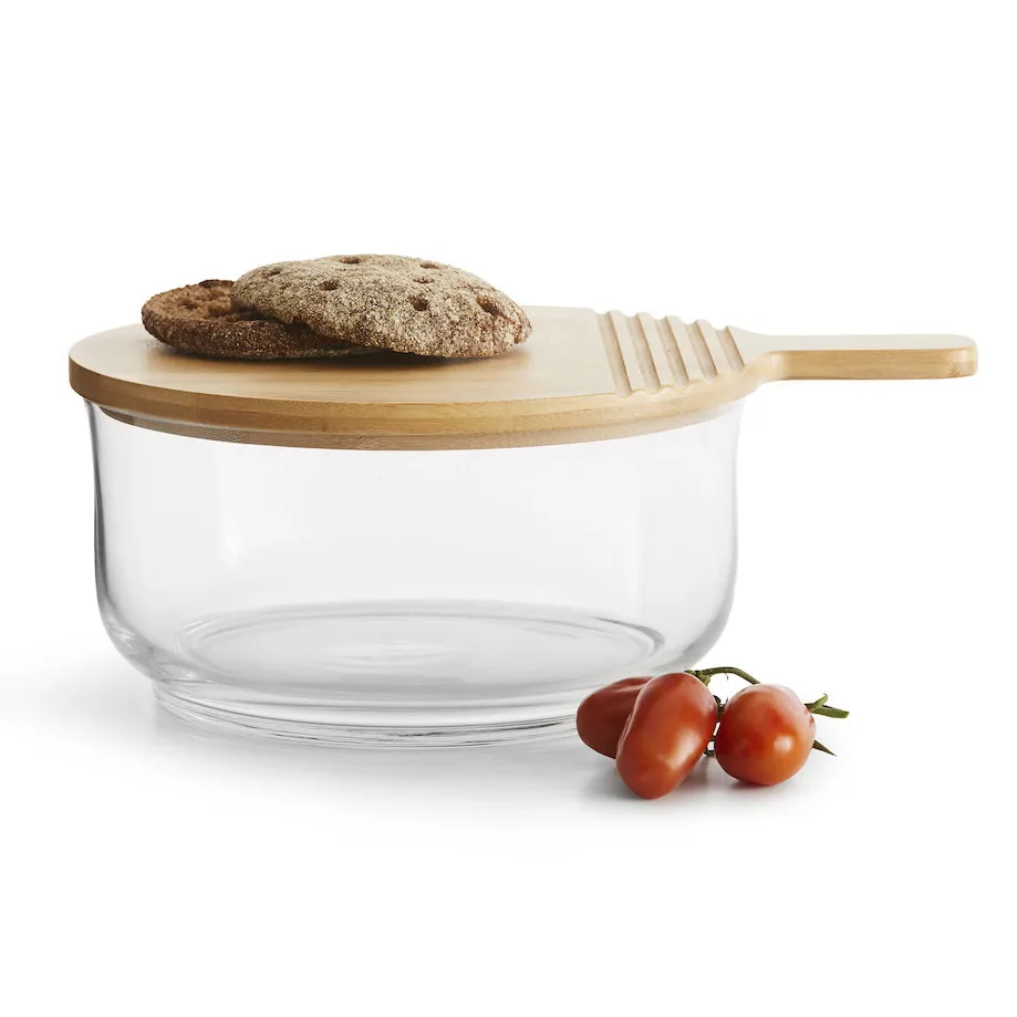 Nature salatskål med bambuslokk, Ø21 cm Sagaform
