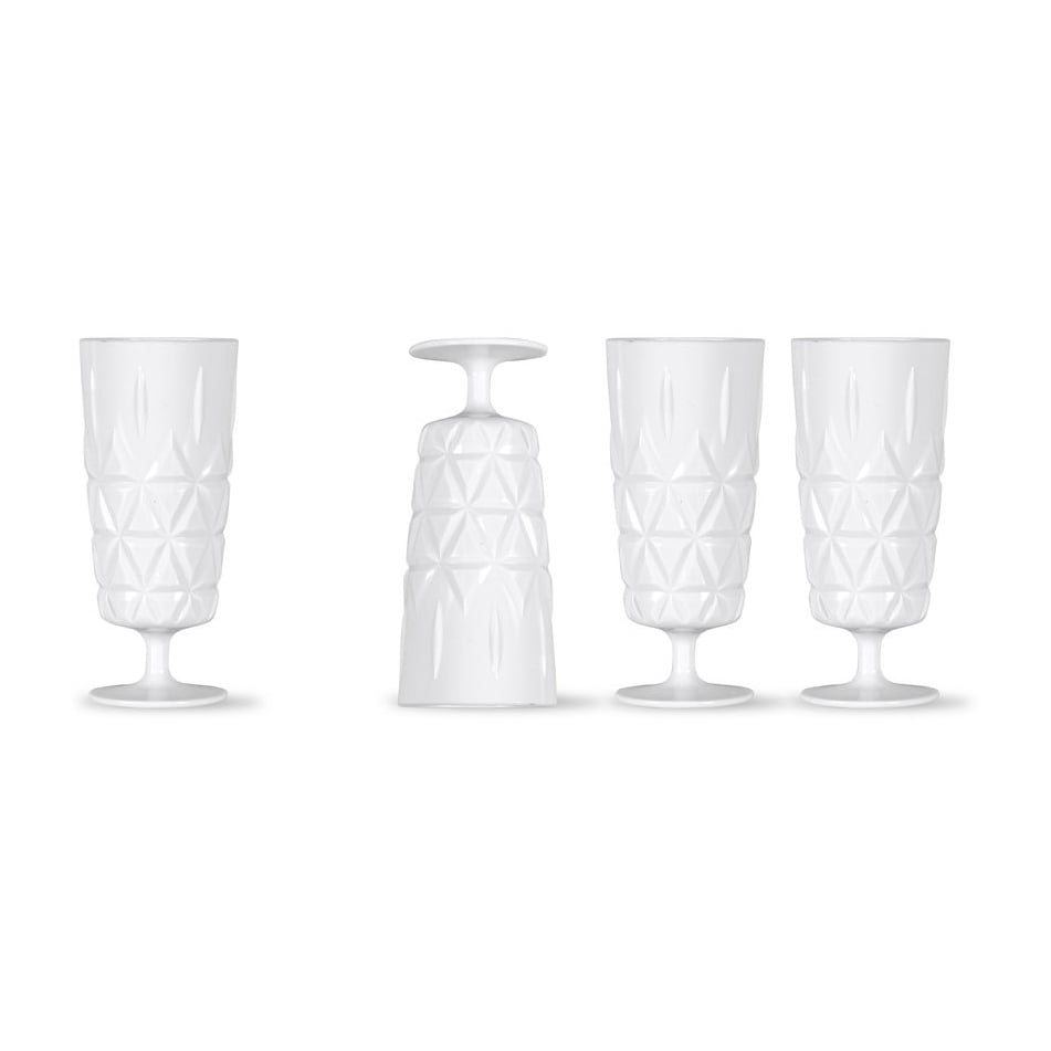 Sagaform Picknick champagneglass 4-stk. Hvit | Skandinavisk Design | Champagneglass | Hvit