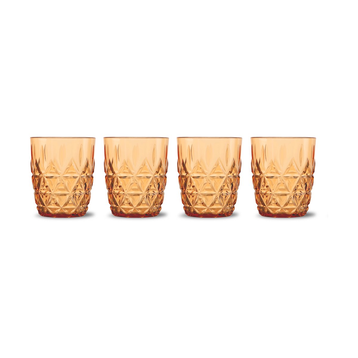 Sagaform Picknick Juni vannglass 28 cl 4-pk Amber | Skandinavisk Design | Vannglass | Oransje
