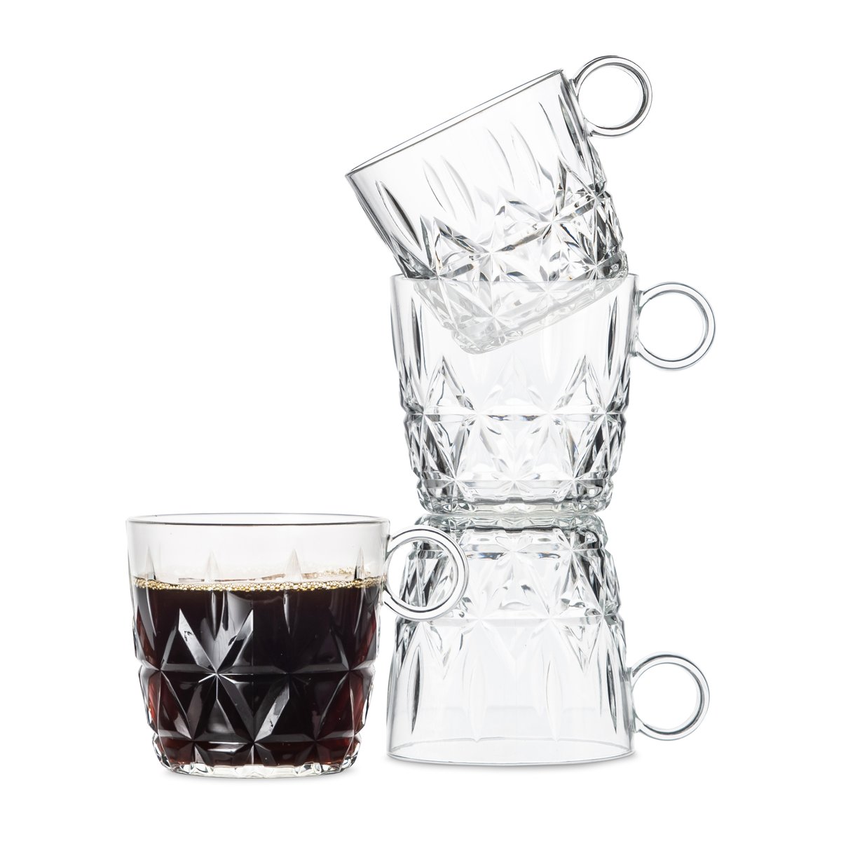 Sagaform Picknick kaffekopp 4-pakning Klar | Skandinavisk Design | Kaffekopper | Gjennomsiktig
