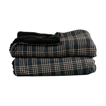 Rut fleeceteppe 130x170 cm - Svart - Sagaform