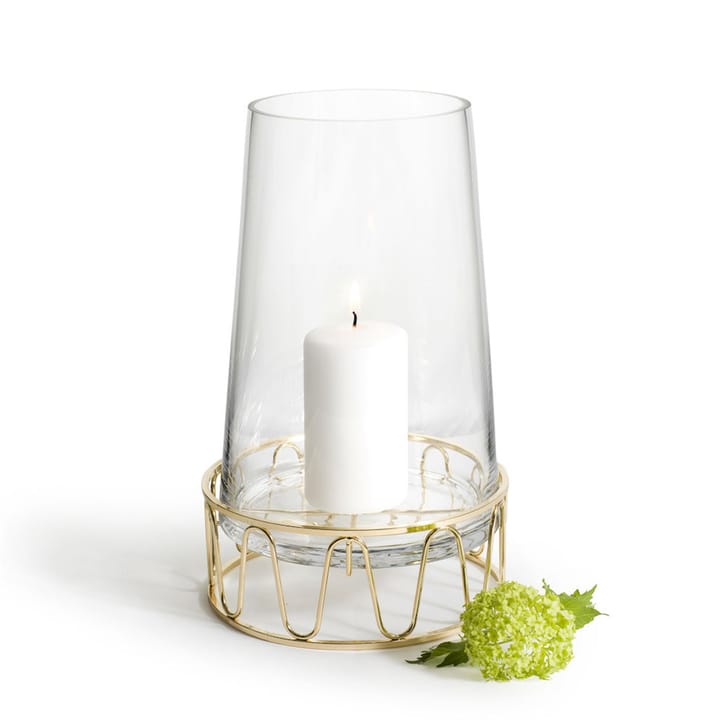 Sagaform lykt med metallunderdel - glass - Sagaform