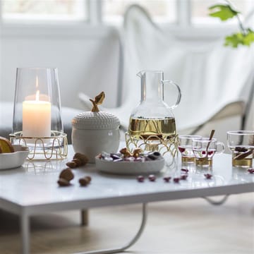 Sagaform lykt med metallunderdel - glass - Sagaform