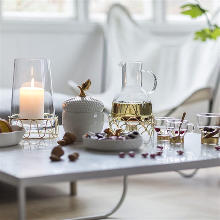 Sagaform lykt med metallunderdel - glass - Sagaform