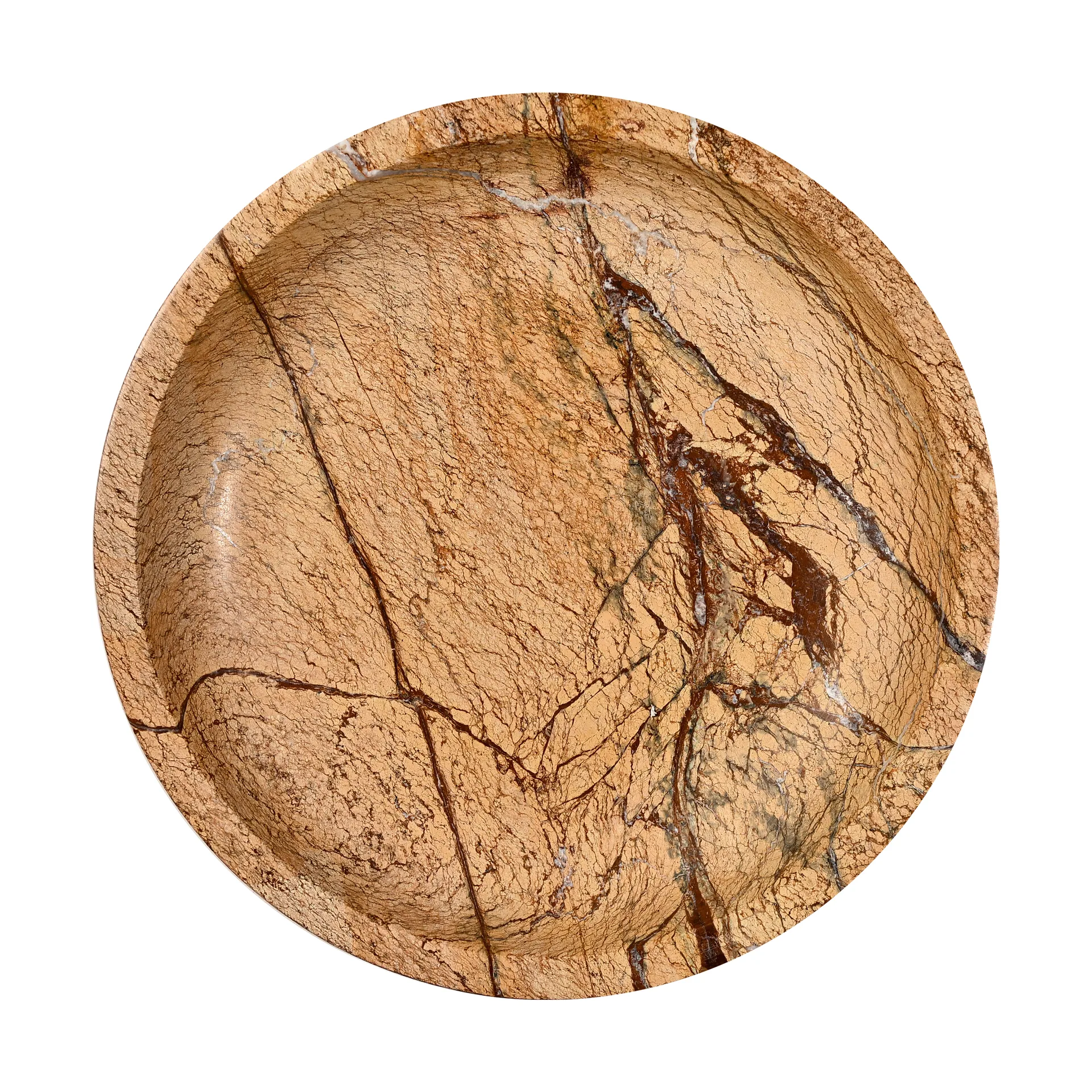 Sten bolle stor Ø28 cm, Brun skogsmarmor Sagaform