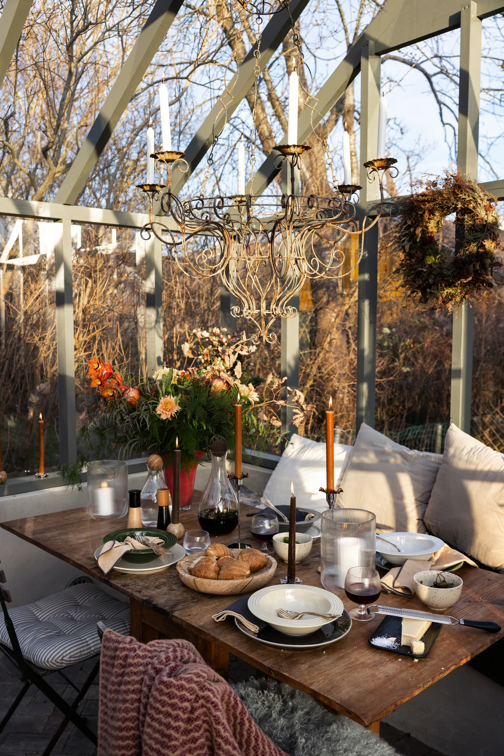 Sten bolle stor Ø28 cm, Brun skogsmarmor Sagaform