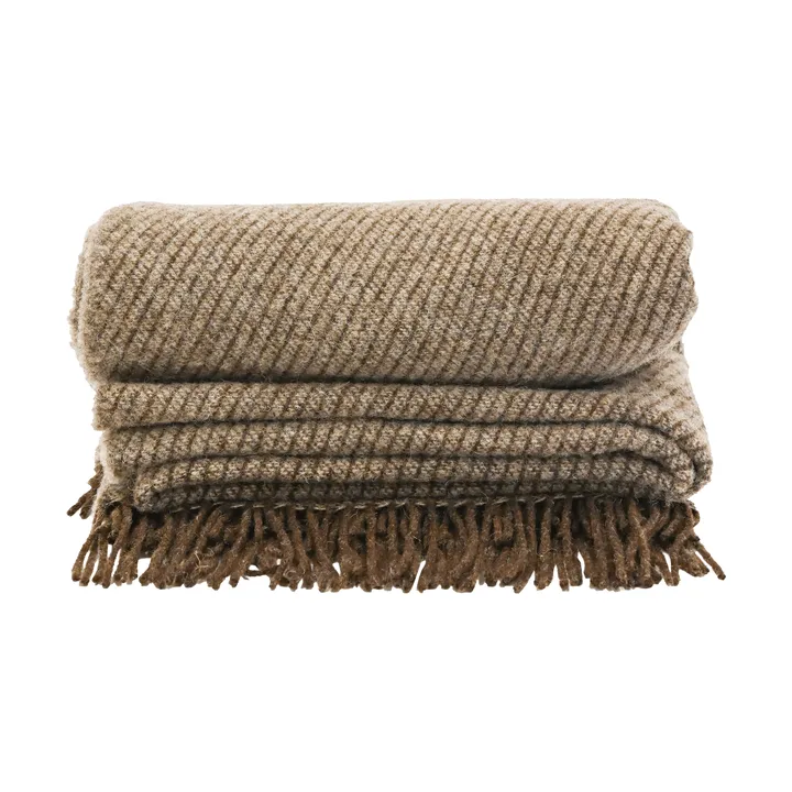 Ulli pledd 130x170 cm - Brun stripet - Sagaform