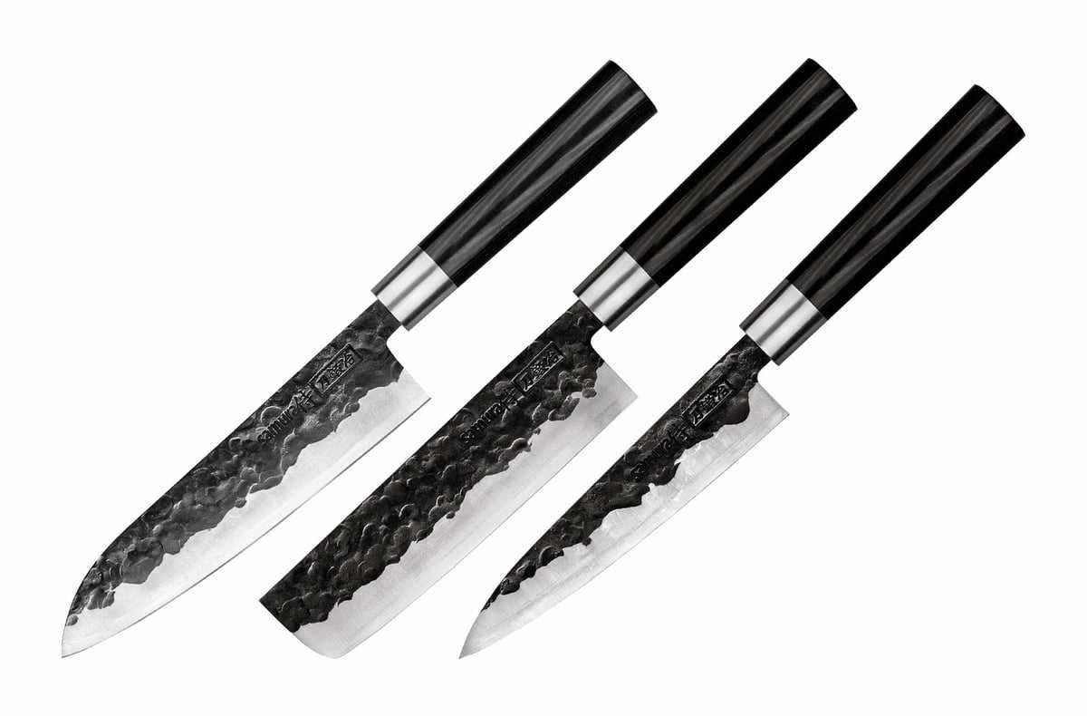Samura Blacksmith sett 3-pakning Svart | Skandinavisk Design | Knivsett | Svart
