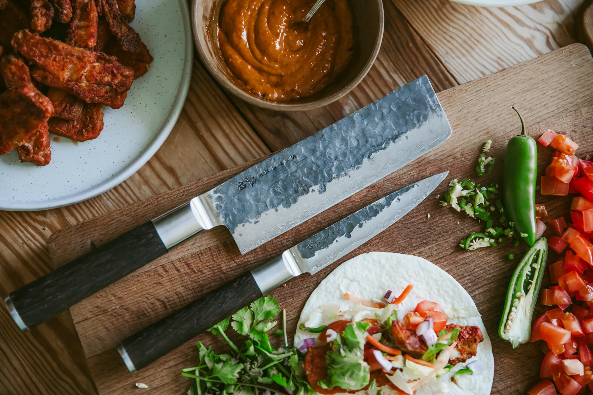 Kuro Nakiri 18 cm med Petty 11 cm, 2 deler Satake