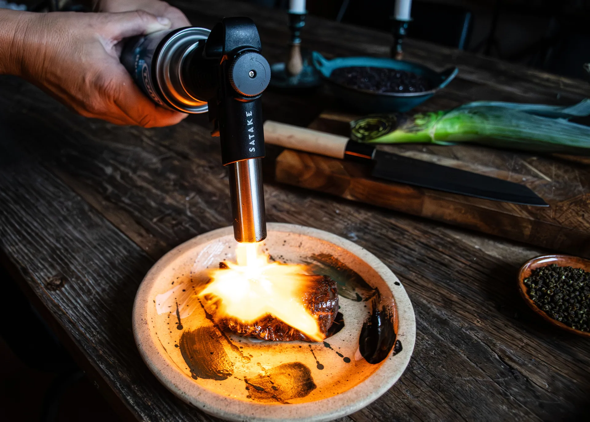 Satake brennerdyse for gassflaske, Svart Satake