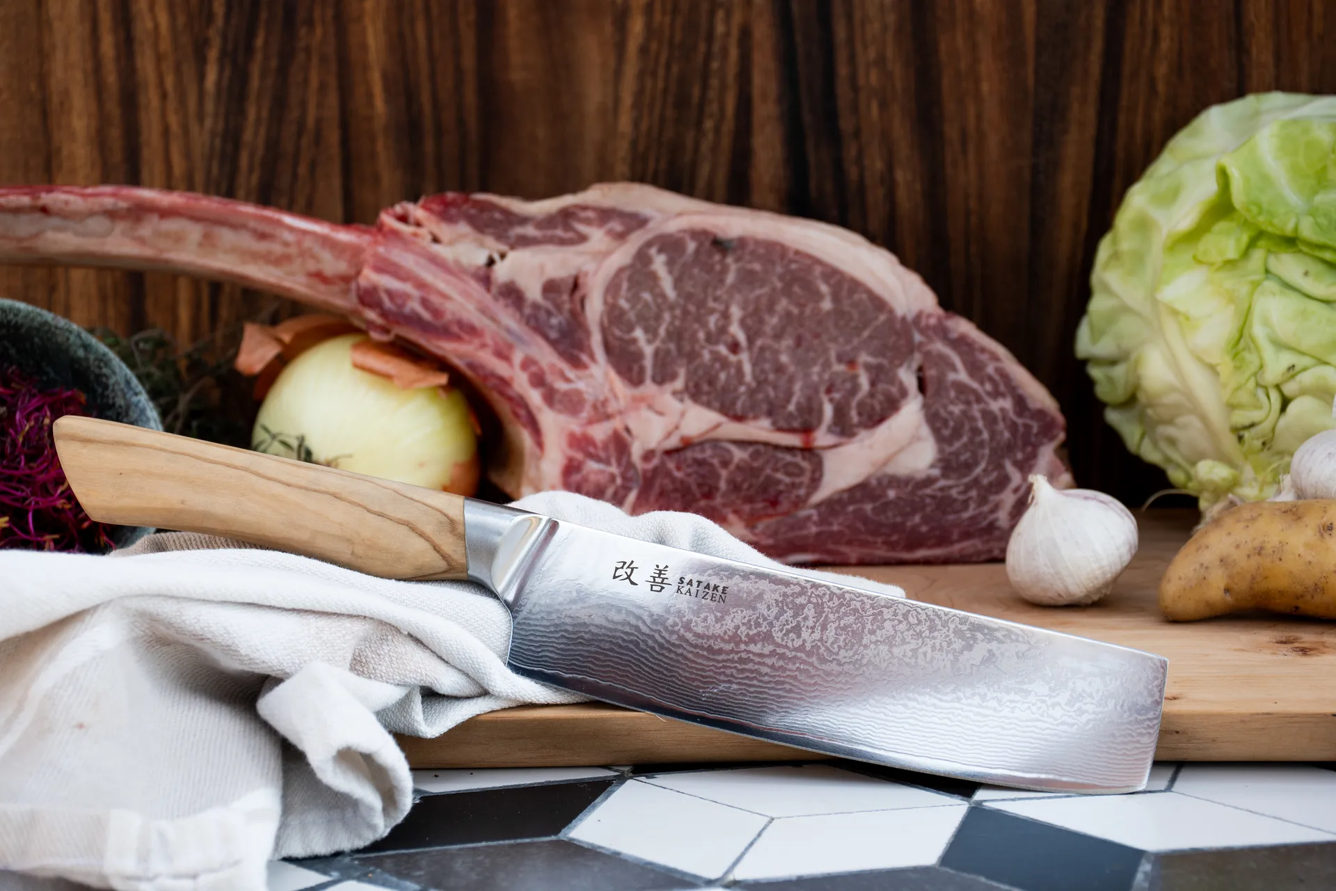 Satake Kaizen Nakiri grønnsakskniv, 16 cm Satake