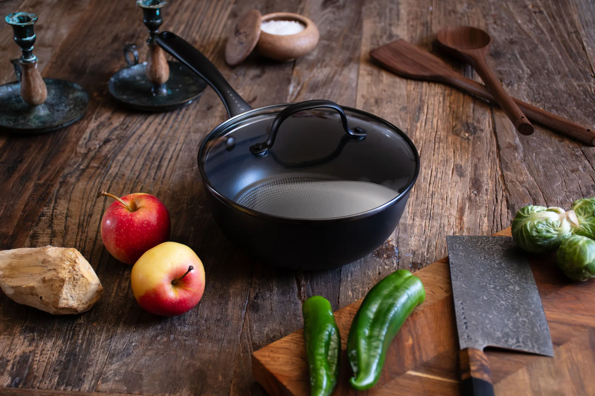 Satake kasserolle sauté med glasslokk 2-deler, 2 l Satake