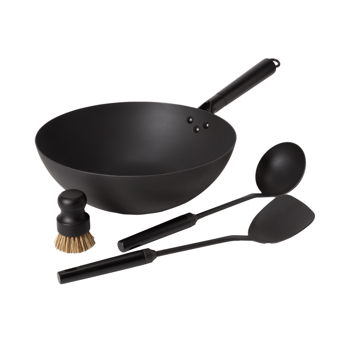 Satake wok sett karbonstål 57 cm | Skandinavisk Design | Wokpanner | Svart