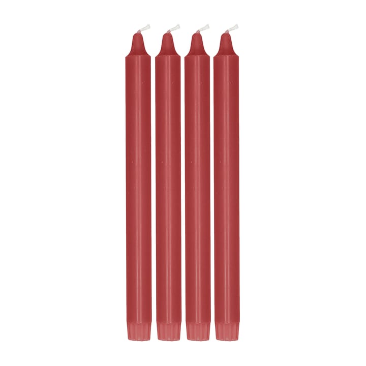Ambiance kronelys 4-pakning 27 cm - Dark red - Scandi Essentials