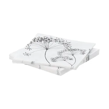 Botanical papirserviett - Hvit-svart, 20‑pakning, 33x33 cm - Scandi Essentials