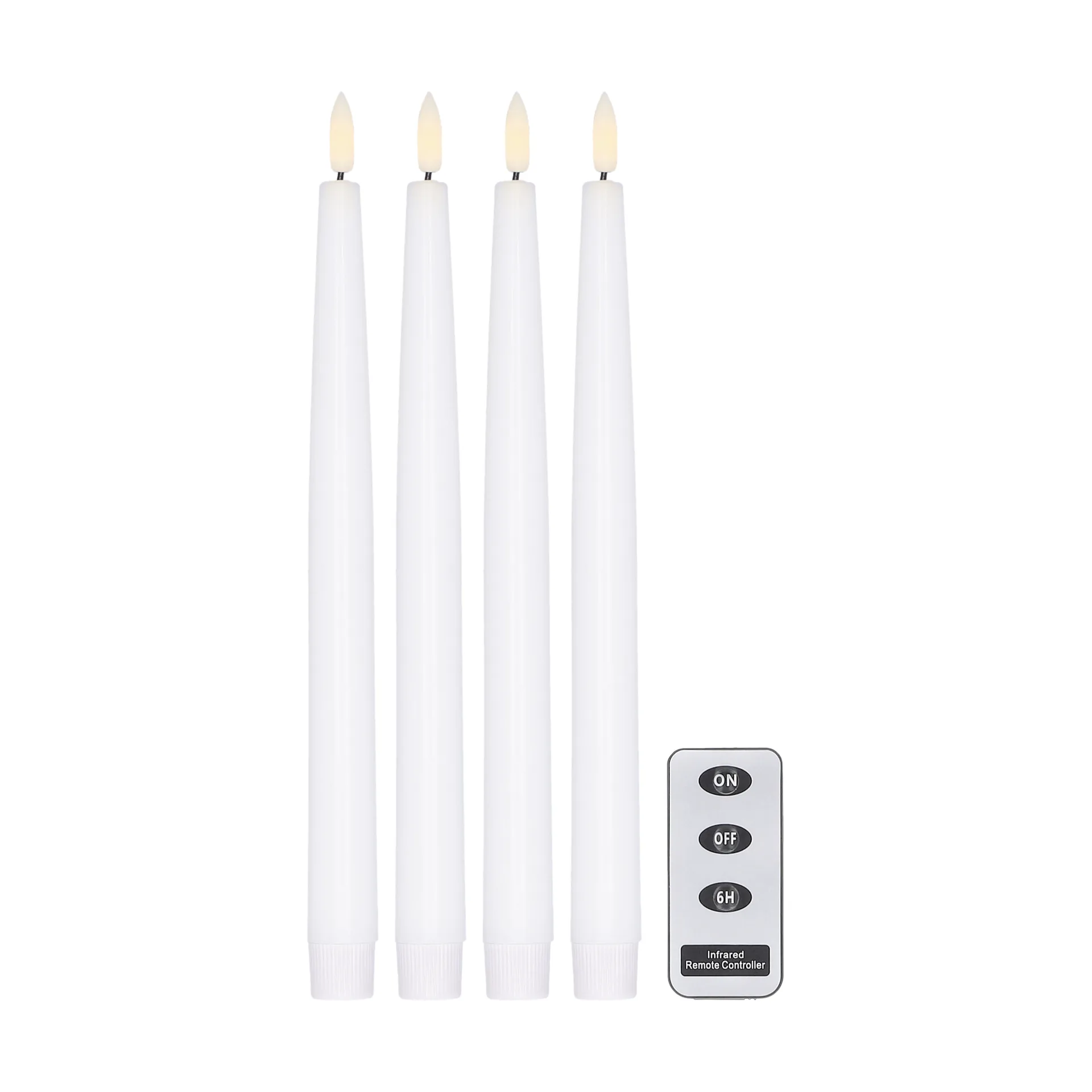 Bright LED-lys 28,5 cm 4-pakning med fjernkontroll, Hvit Scandi Essentials