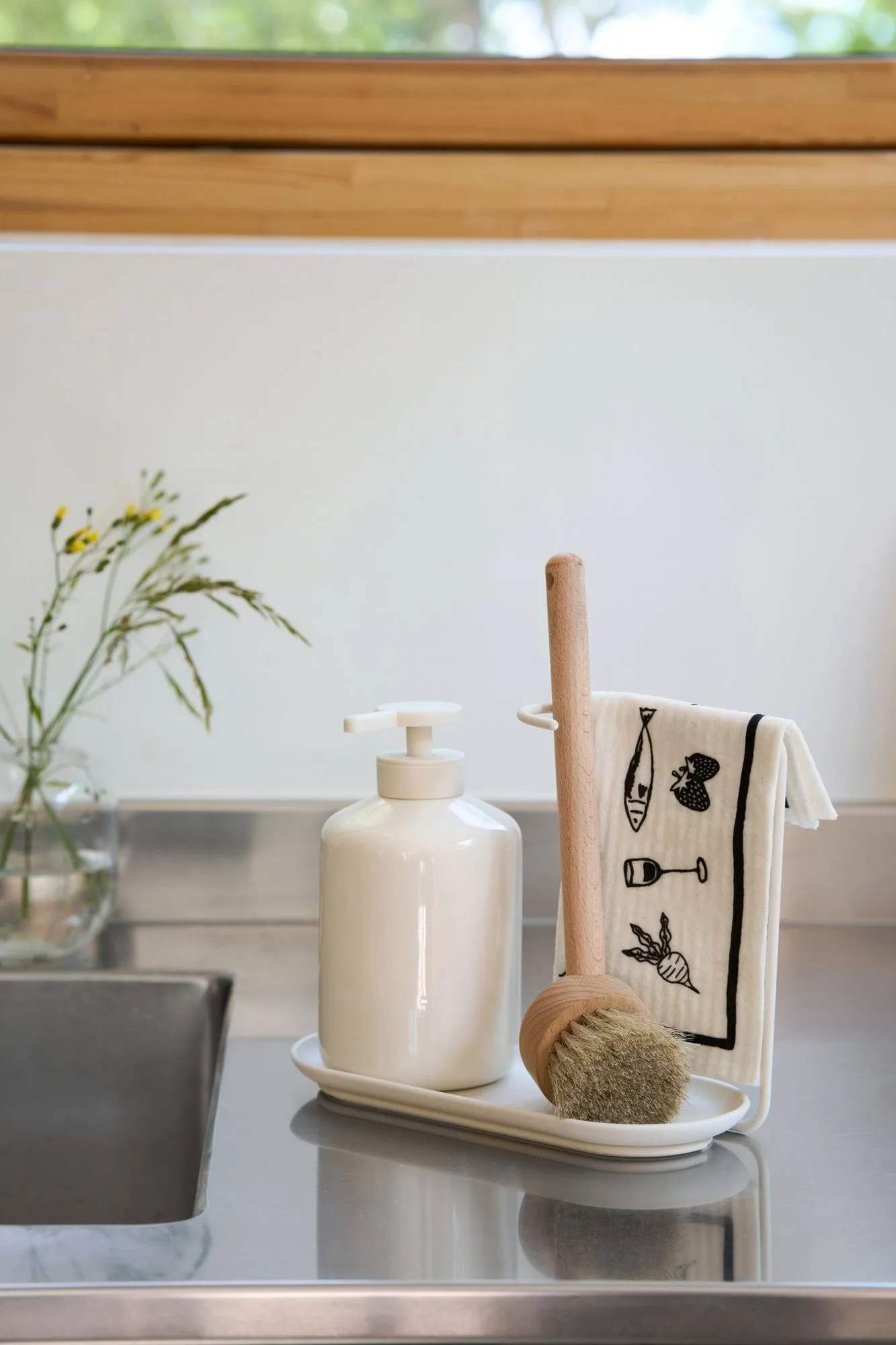 Daily oppvaskklut med mønster, Hvit, 3-pakning Scandi Essentials