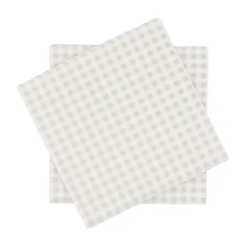 Fine grid papirserviett - Hvit-beige, 20‑pakning, 33x33 cm - Scandi Essentials