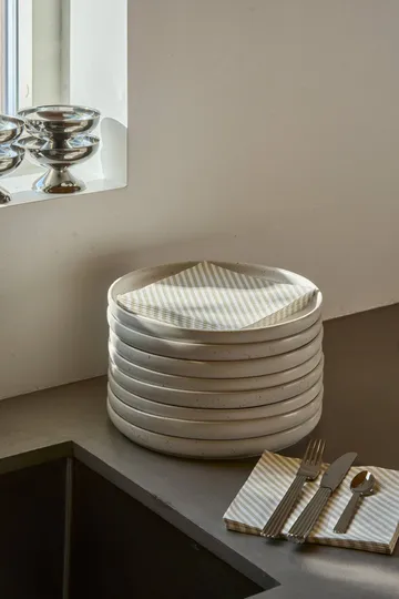 Fine stripe papirserviett - Hvit-beige, 20‑pakning, 33x33 cm - Scandi Essentials