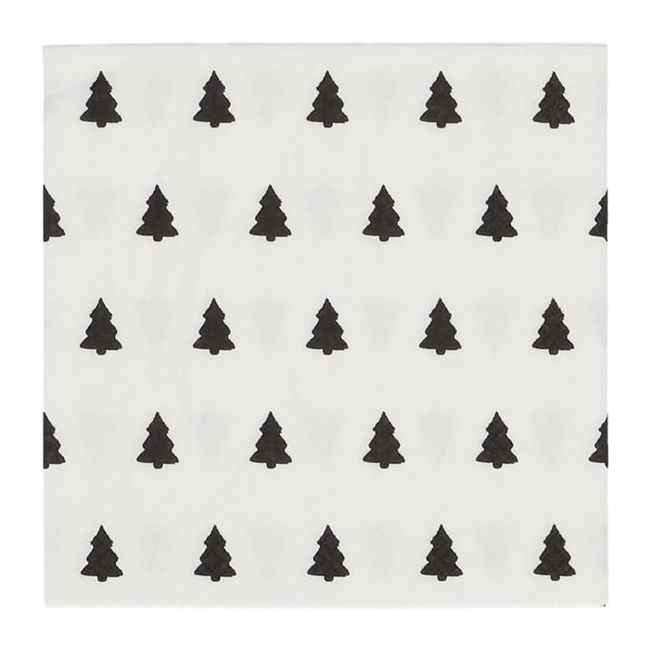 Linen trees servietter 33 x 33 cm 20-pakning - black-white - Scandi Essentials