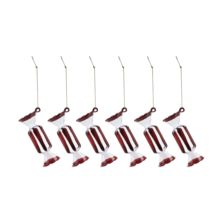 Bonbons julekule 6-pk - Rød - Scandi Living