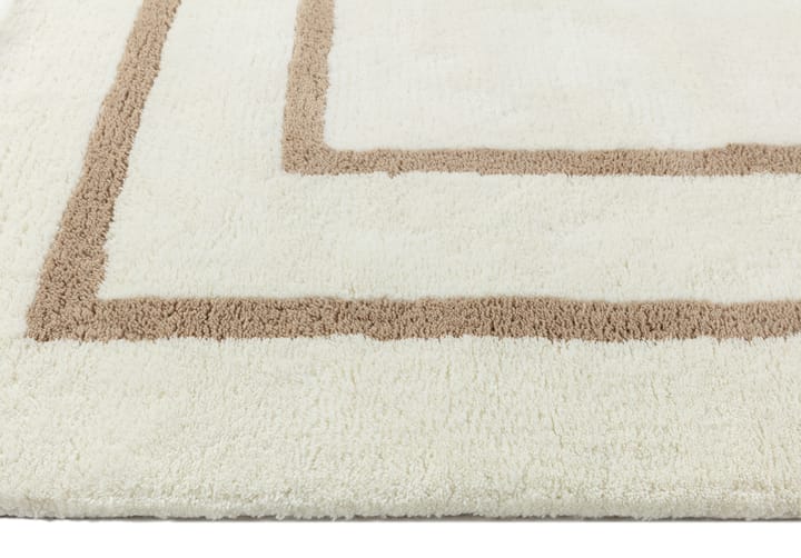 Borders ullteppe - Hvit-beige 170x240 cm - Scandi Living