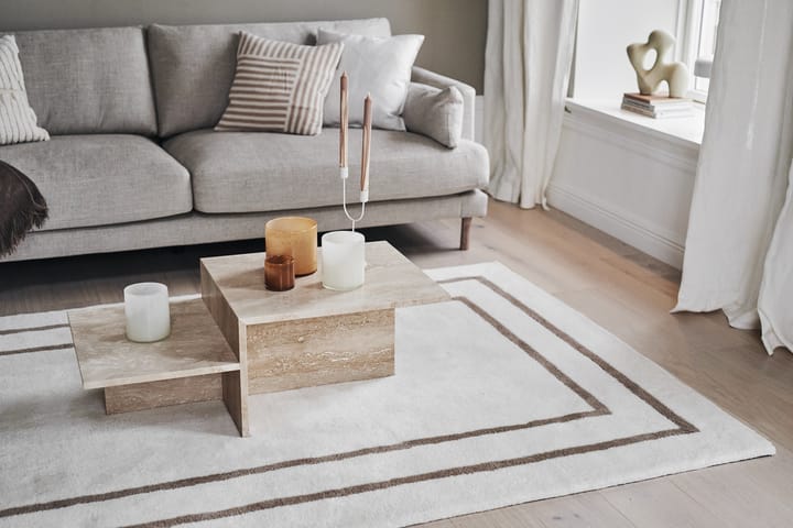 Borders ullteppe, Hvit-beige 170x240 cm Scandi Living